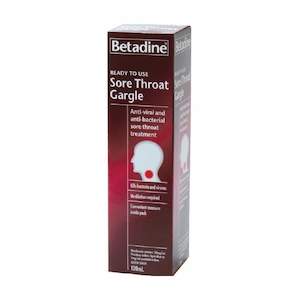 Sore Throat Gargles And Sprays: Betadine Ready To Use Gargle 120ml