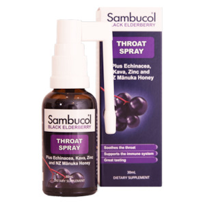 Sore Throat Gargles And Sprays: Sambucol Soothing Throat Spray 30ml