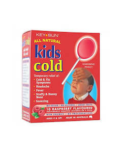 Kids Cold Lollipops - 10 Raspberry Flavoured Lollipops for Sore Throat Relief