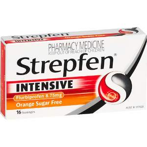 Sore Throat Lozenges: Strepfen Orange Sugar Free Lozenges 16s