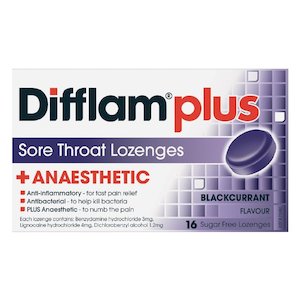 Difflam Lozenges Plus Anaestics Blackcurrant 16s