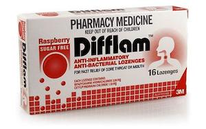 Sore Throat Lozenges: Difflam Raspberry Sugarfree Lozenges 16s