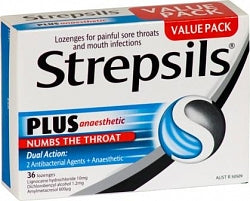 Sore Throat Lozenges: Strepsils Anaesthetic Plus 36s