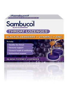 Sore Throat Lozenges: Sambucol Throat Lozenges 20s
