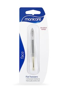 Tweezers: Manicare Tweezer Gold Tipped Flat