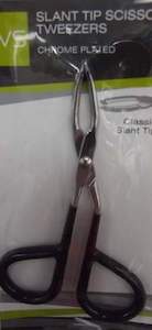 Tweezers: QVS 10-1026 Scissor Tweezer Slant Tip