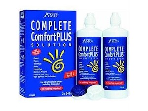 Contact Lens Solutions: Complete Easy-Rub Solution 2 X 240ml & Lens Case