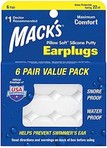 Macks Ear Plugs Silicone 6 Pairs - Superior Noise Reduction and Comfort