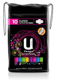 U By Kotex Ultrathin Pads +Wings Overnight 10Pk