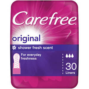 Sanitary Pads: Carefree Panty Liners Shower Fresh Scent 30s