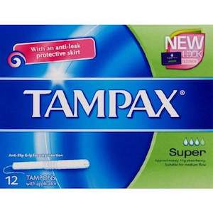 Tampons: Tampax Tampon Super 12s