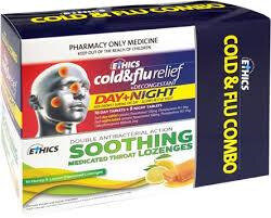 Sinus Relief Medicines: ETHICS Cold/Flu Day & Night +Lozenges Combo