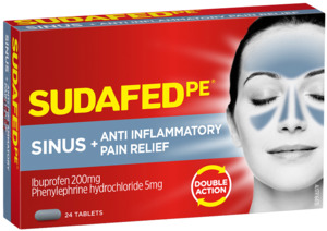 Sinus Relief Medicines: SUDAFED PE Sinus Anti-Inflammatory 24s