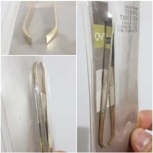 QVS 10-1017 Tempo Tweezers Gold Easiview