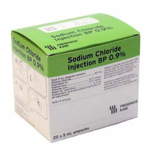 First Aid Accessories: Sodium Chloride 5ml Ampoule 20 Pack by Kabi - Sterile & Isotonic Saline Solution