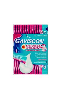 Antacids Or Gastric: Gaviscon Dual Action Liquid Sachets 12Pk