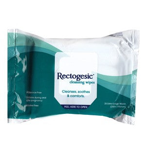 Haemorroid: Rectogesic Cleaning Wipes 25s