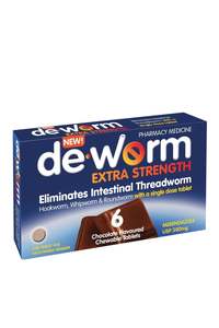 Worming: De-Worm 500mg 6Tabs Chocolate