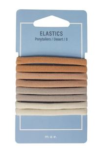 Hair Accessories Hair Ties Elastics And Ponytailers: Mae's Elastic Ponytailers in Desert (Pack of 8)