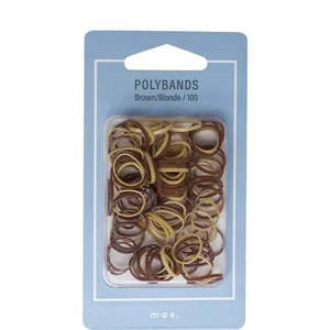 Hair Accessories Hair Ties Elastics And Ponytailers: Mae Elastic Polybands - Brown Blonde (Pack of 100)