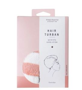 Hair Accessories Nets Rollers And Shower Caps: Quick Dry Turban in Candy Stripe by Simply Essential