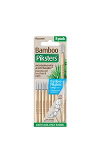 Dental Floss: Piksters Bamboo Blue Size 5 8Pk
