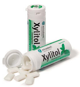 Dry Mouth Treatment: MIRADENT Xylitol Spearmint Gum 30