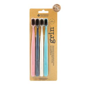 Toothbrushes: Grin Biod T/Brush Med 4Pk