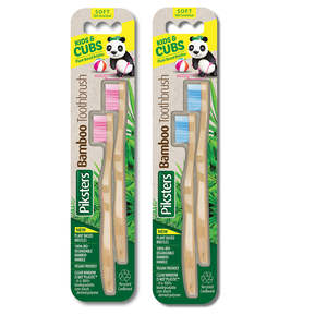 Toothbrushes: Piksters P/Bamboo T/Brush Kids 2Pk