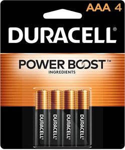 Batteries: Duracell Regular AAA 1.5V 4-pack Batteries