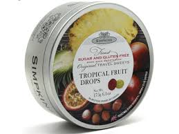 Chemist Confectionary: Simpkins SugarFree Tin 170G - Delicious Tropical Fruit 175g