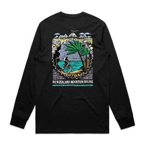 New Zealand Mountain Biking Long Sleeve T Black