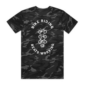 Mens T Shirts: Bike Riding Camo T