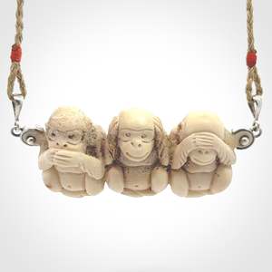 Deer Antler: THREE WISE MONKEYS
