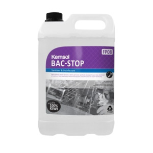 Food Processing: Kemsol Bac-Stop Sanitiser & Disinfectant 5L (Dg Class 8)