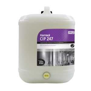 Kemsol CIP 247 Liquid Caustic Cleaner & Chlorine Sanitiser 20L (Dg Class 8)