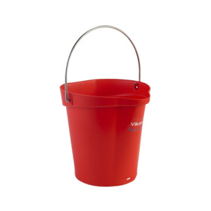 Cleaning Buckets: Heavy-Duty Bucket, Red, 258mm X 260mm X 270mm, 6L