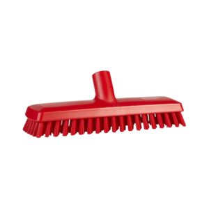 Scrubbing Brushes: Deck Scrub Brush, Vikan , Red, 95mm X 270mm X 75mm, Extra Stiff Bristles, Water fed