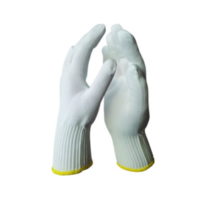 Nylon Gloves, White, Large