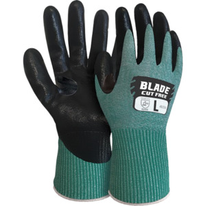 Cut 5 Flat Nitrile Open Back Gloves, Large