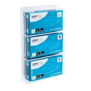 Triple Glove Dispenser, Clear, 450mm x 135mm x 250mm