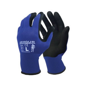 Foam Nitrile Open Back Gloves, Blue, Large