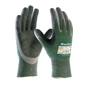 Leather Work Gloves: Medium Maxicut 3 Leather Palm Open Back Glove