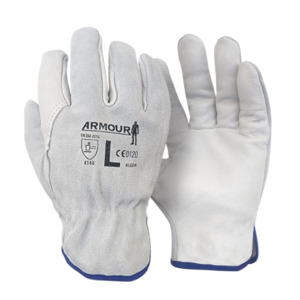 Leather Work Gloves: Leather Driver Rigger Gloves, Large