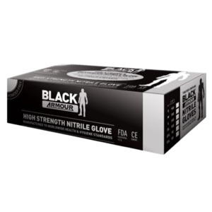 Nitrile Gloves: Disposable Nitrile Gloves, Powder Free, Heavy Duty, Black, 3XL (80)