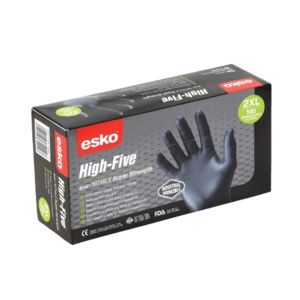 Disposable Nitrile Gloves, Industrial Strength, Textured, Black, Medium (100)