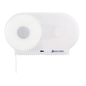 Toilet Tissue Dispensers: Toilet Paper Dispenser Double Jumbo 27cm x 48cm x 13.2cm White