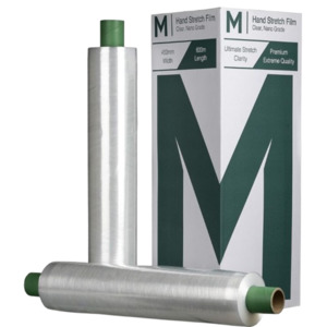 Prestretched Hand Pallet Wrap, Clear, 450mm x 600m x 6mu (4)