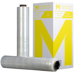 Hand Stretch Film: Cast Hand Pallet Wrap, clear, 500mm x 250m x 30mu (4)