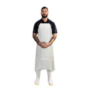 Waterproof White Butcher’s Apron - Double-Coated Polyester (1120 × 730mm)